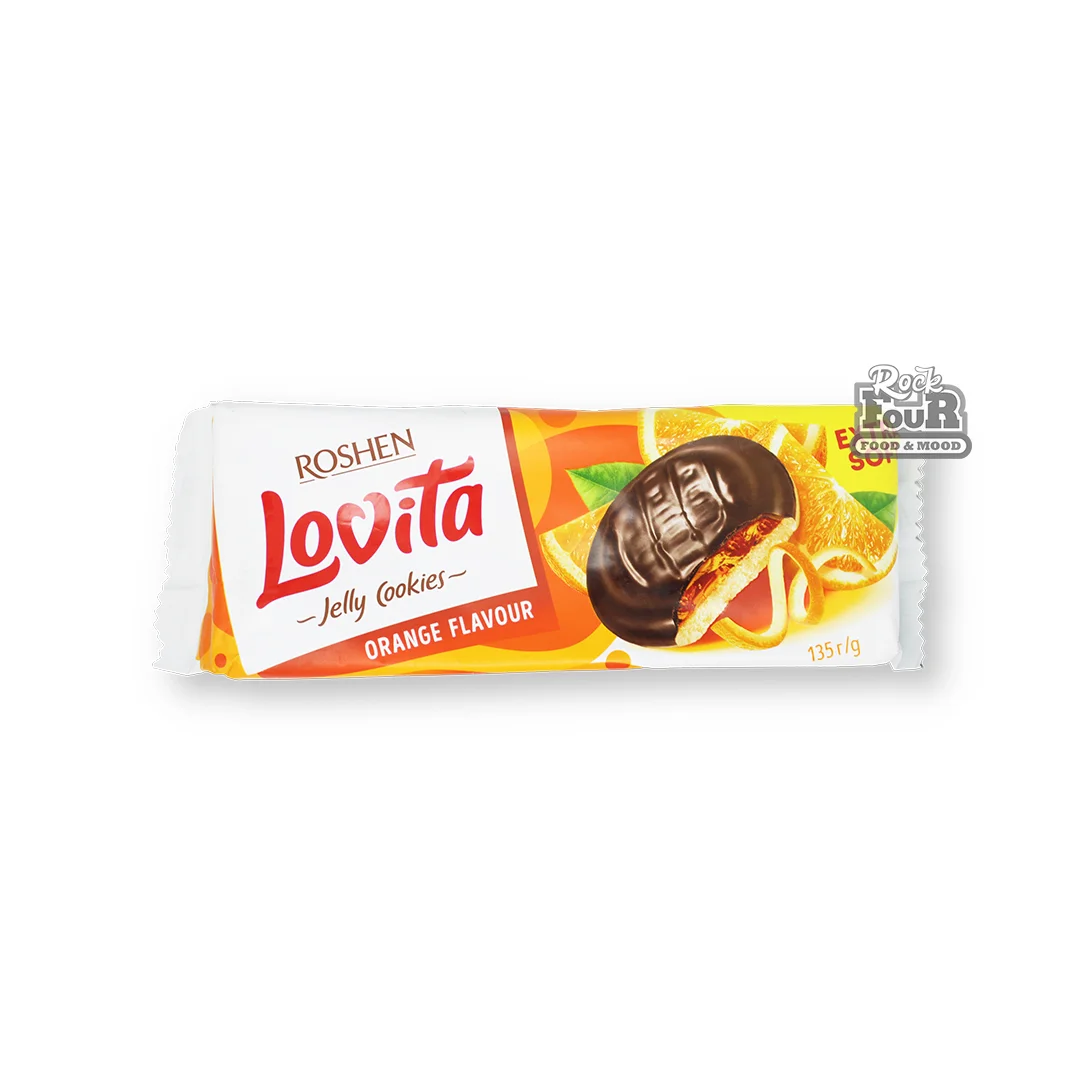 Печенье «Roshen Lovita Jelly Cookies» с апельсиновой начинкой 135г
